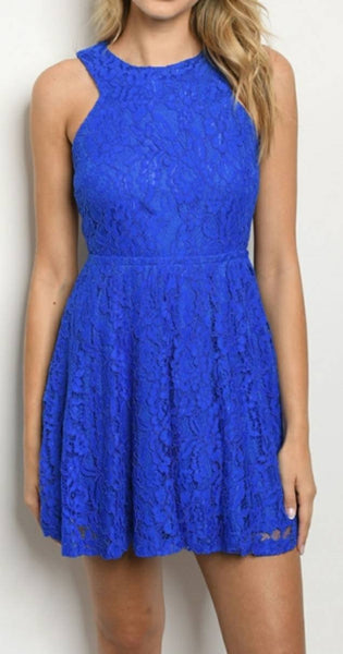 Sleeves lace skater dress